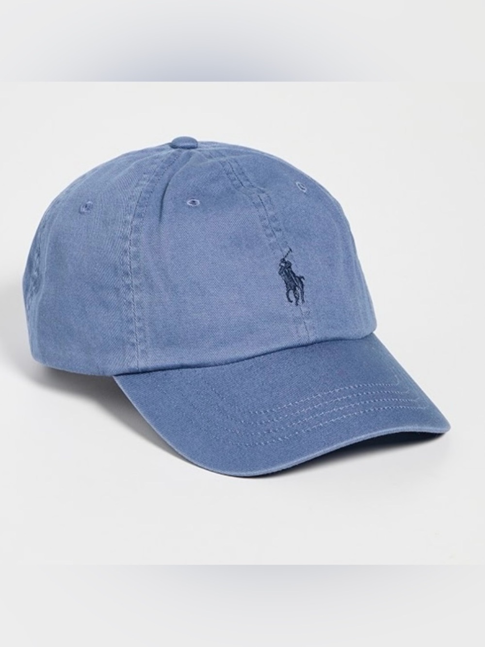 NWT Polo Ralph Lauren MEDIUM BLUE with BLUE Pony Cotton Chino Baseball Cap Hat